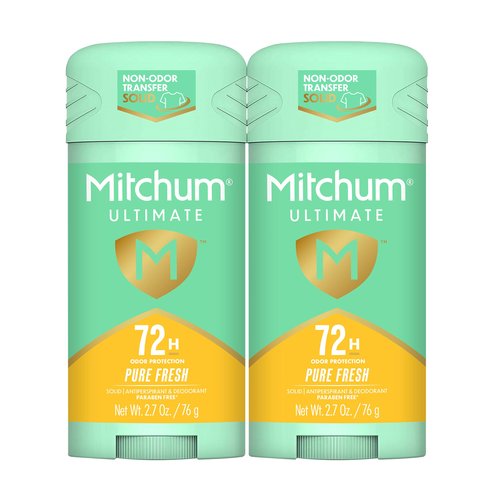 Mitchum Ultimate 72H Odor Protection Women’s Antiperspirant & Deodorant, Invisible Solid, Pure Fresh, 2 pack