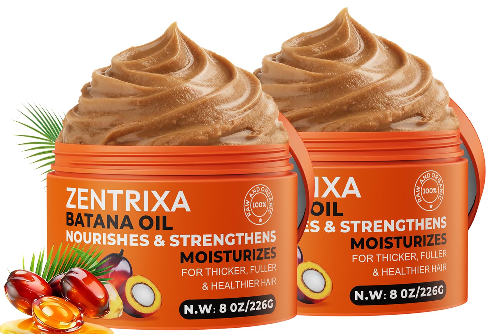 ZENTRIXA Batana Oil for Hair - 100% Raw, Cold Pressed, Unrefined & Organic Hair Mask - Prevents Hair Loss, Enhances Hair Thickness - For Men & Women, Essence for All Hair Types (16 oz)