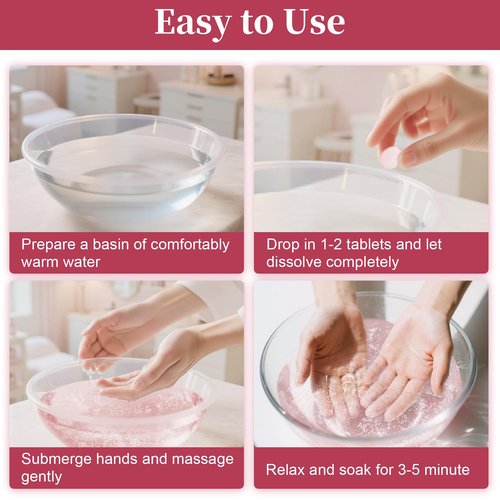 RAQEHO Manicure Spa Balls 8oz -Rose Soak Balls Moisturizing Tablets Cuticle Soften Bombas Efervescentes Para Pedicure Spa Nail Supplies Tools for Hand Soak Pedicure Soak Nail Care Nail Salon（80count）