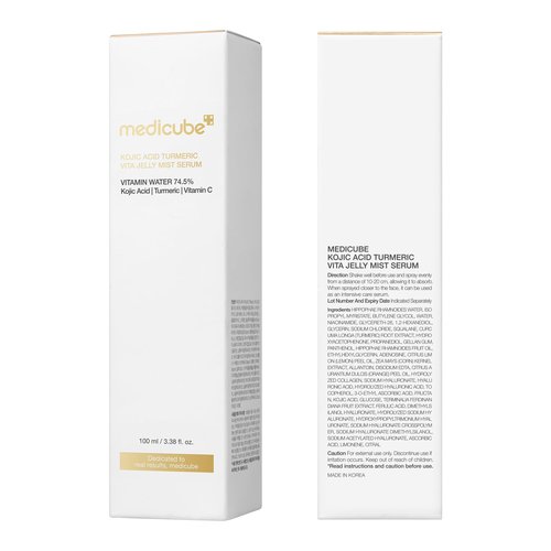 medicube Jelly Mist Serum with Kojic Acid Turmeric | 2-in-1 Daily Facial Spray and Serum | With Vitamin C, Turmeric, Panthenol for Hydrating, Calming Care | Lightweight, Refreshing Mist | 3.38 fl.oz