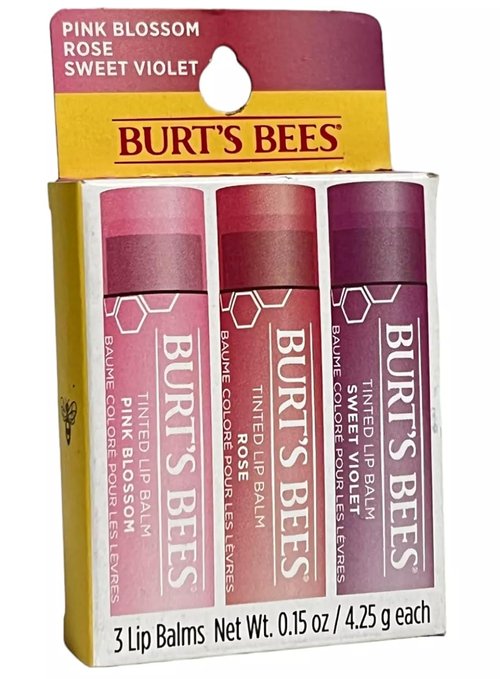 Burt's Bees Tinted Lip Balm - Moisturizing Color & Shine | 3 Count Pack