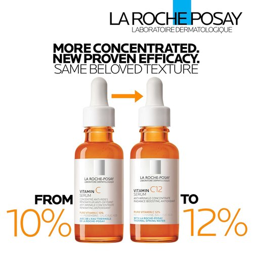 La Roche-Posay Vitamin C Serum - Hydrating Face Serum With Hyaluronic & Salicylic Acid | Boost Radiance & Reduce Wrinkles, 30ml