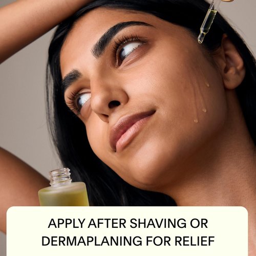 Leaf Shave | Leaf Calming Serum with Reusable Dropper - All-Natural Facial Oil to Soothe Irritation, Hydrate Skin, and Reduce Redness, Post-Dermaplaning Moisturizer - 1 fl oz