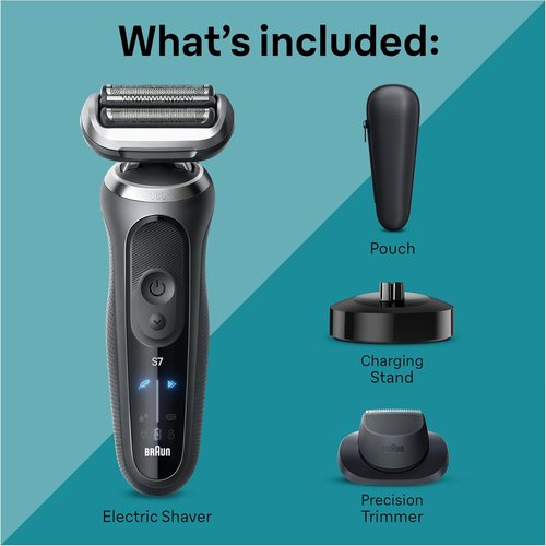 Braun Electric Shaver - Series 7 7127cs | Wet & Dry Shaving, Turbo & Gentle Modes, Waterproof, Space Grey