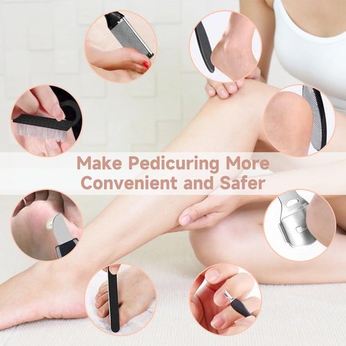 Electric Foot Callus Remover Rechargeable, Portable Electronic Foot File Pedicure Tools, Waterproof Electric Callus Remover Foot Scrubber, Professional Pedicure Foot Care Kit for Dead Cracked Dry Skin