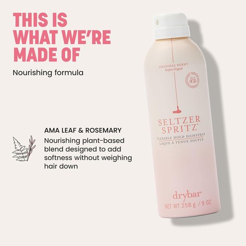 Drybar Seltzer Spritz Flexible Hold Hairspray - 8-Hour Hold with Touchable Finish, Ultrafine Mist, Vegan & Cruelty-Free