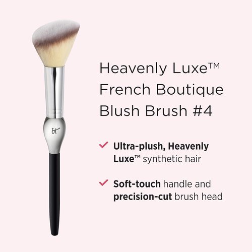IT Cosmetics Heavenly Luxe Blush Brush #4 - Angled Brush for Liquid & Powder Blush - Award-Winning Design