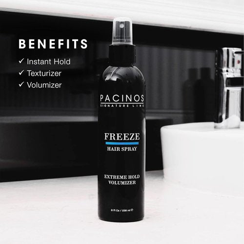 Pacinos Freeze Hair Spray - Extra Hold Texture Spray for All Hair Types | Professional Finishing Spray for Maximum Volume