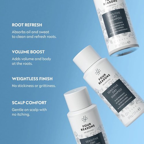 No Nothing Volumizing Dry Shampoo - Fragrance-Free, Talc-Free, Vegan Formula for Sensitive Scalps | 100ml Travel Size