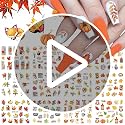 Fall Nail Stickers Set with Maple Leaf Pumpkin Turkey & More - 12 Sheets for DIY Nail Art