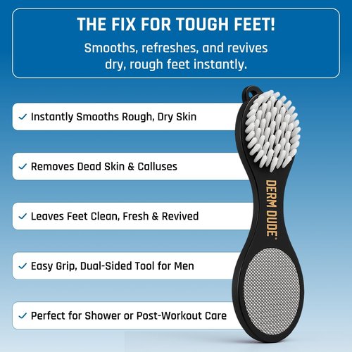 Derm Dude Holy Foot Repair Set - 2X Foot Creams & 4-in-1 Scrubber Tool with All-Natural DeoPlex for Odor Control | MPV & Strawberry