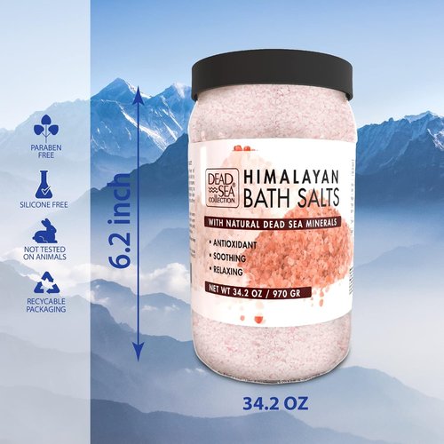 Dead Sea Collection Himalayan Bath Salts - Nourishing Minerals for Soothing Skin & Muscles - 34.2 Oz