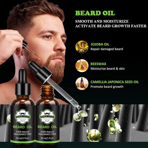 Skiennix Beard Kit for Men - Complete Grooming Set with Wash, Conditioner, Oil, Balm & Accessories