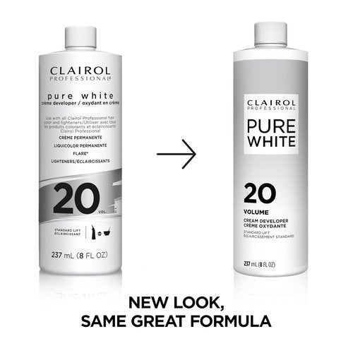 Clairol Professional Pure White 20 Volume Hair Developer - Ideal for Lightening & Gray Coverage