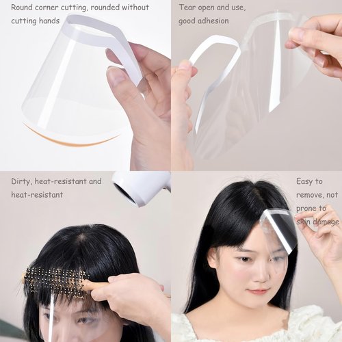ElegGlo 50 Pcs Microblading Shower Face Shields Visors, Disposable Face Shields Masks Makeup Eye Shield for Hairspray Salon Supplies and Eyelash Extensions Eye Eyelid Surgery Aftercare