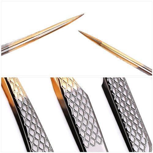 Arclon Lash Eyelash Extension Tweezers Set 4Pcs,Professional Eyelash Applicator Tool,Straight and Curved Precision Stainless Steel Tweezers Lash Extension Supplies(Black Gold)