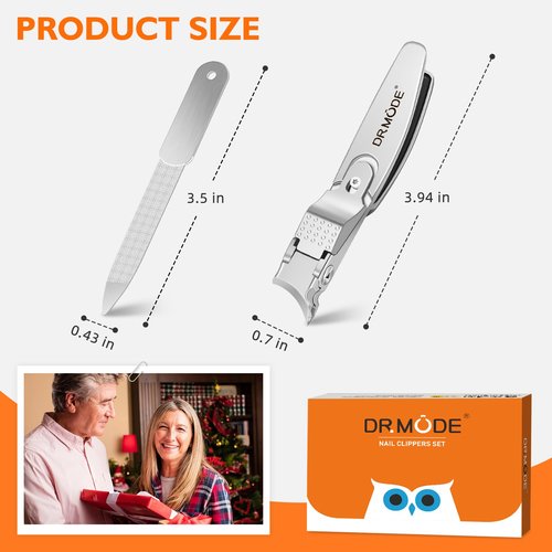 Slanted Nail Clippers for Men Thick Ingrown Nails, Large Toenail Clippers for Seniors with Wide Jaw Opening, Heavy Duty Long Handled Nail Cutter
