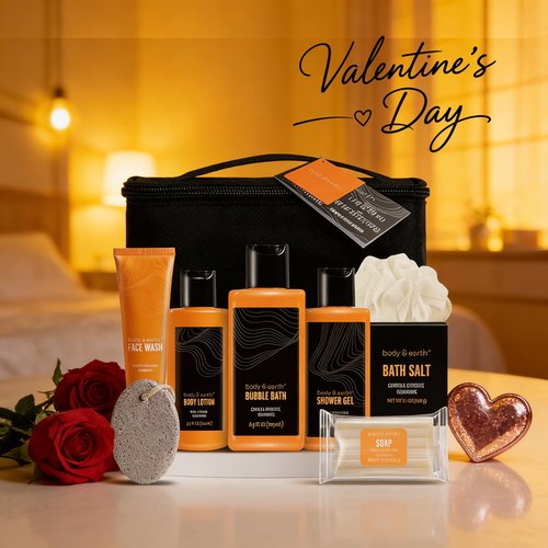 Gift Baskets for Men Bath Set Citrus Scented Mens Gift Sets with Face Wash, Shower Gel, Body Lotion, Bubble Bath, Loofah, Birthday Gift for Men, Christmas Gift for Men, Father's Day Gifts