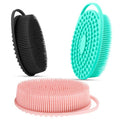 3 Pack Silicone Body Scrubber, Silicone Loofah Exfoliating Soft Body Scrubber, Silicones Body Brush Bath Shower Scrubber for Body, 2 in 1 Bath and Shampoo Wash Brush for Skin Exfoliation Men Women