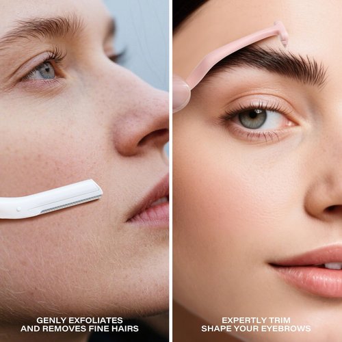 Eyebrow Razors w/Dermaplane Razors Set - Japanese Blades Razors - Small Face Razors for Peach Fuzz and Fine Hair, Multipurpose Exfoliating Dermaplaning Tools for Men, 12 Packs