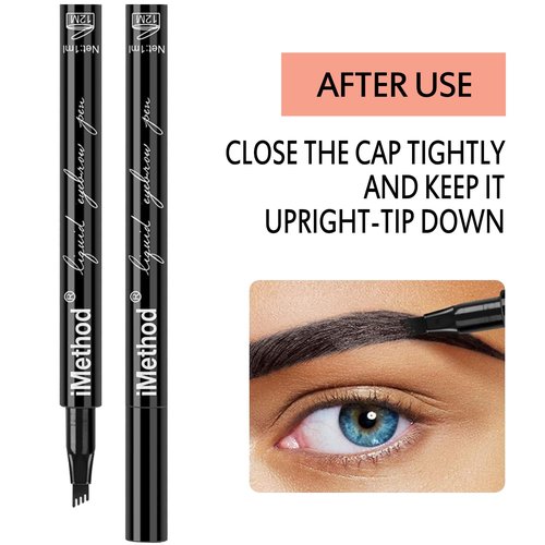 iMethod Eyebrow Pen - Effortless Light Brown Micro-Fork Tip Eyebrow Pencil for Natural Brows