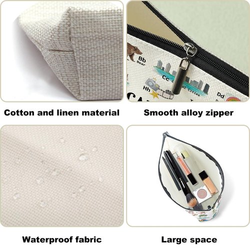California Alphabet Cosmetic Bag Makeup Bag California Lovers Gift California Travel Souvenir Merch Vacation Friendship Gifts for Women California Lovers Girls Trip Gifts Favors Christmas Birthday
