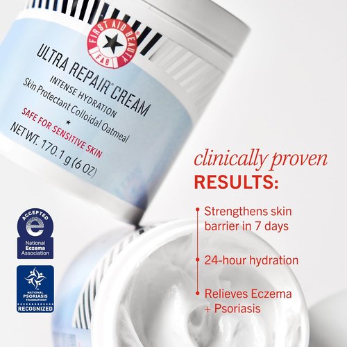 First Aid Beauty - Ultra Repair Cream | Intense Hydration with Whipped Oatmeal, 2 oz - Clinically Proven to Strengthen Skin Barrier & Relieve Eczema