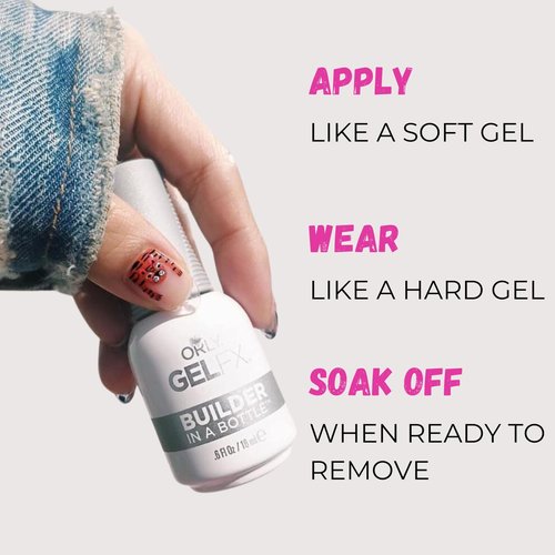 Orly Builder In A Bottle Soak-Off Sculpting Gel For Quick Nail Extension, Repair And Strengthening | Long-Lasting Builder Gel With Brush-On Application |Salon-Quality Nails At Home (Clear)