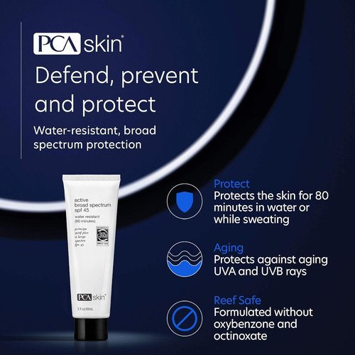 PCA SKIN Active Broad Spectrum SPF 45 - Water-Resistant Zinc Oxide Sunscreen Lotion | Reef-Friendly, 3 fl oz
