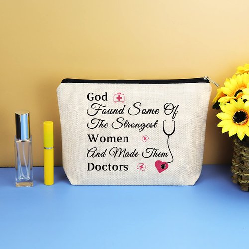 Doctor Gifts Doctor Makeup Bag for Women Doctor Thank You Appreciation Gifts Inspirational Gift for Doctor Cosmetic Bag Medical Graduation Gifts Retirement Birthday Gift for Doctor Travel Toiletry Bag