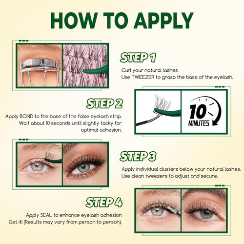 KEYYOU LASH Cluster Glue,New Lash Bond and Seal Waterproof for Eyelash Clusters,72Hours 2-in-1 Super Hold Long-Lasting Non-Irritating for DIY at Home(Black Bond,10ML)