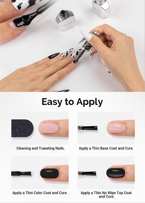 MelodySusie Thick Gel Nail Polish Set- 2 Pcs 15ML Black & White Gel Polish Set Soak Off UV LED White Gel Polish Christmas Gift for Women Nail Art Manicure Salon DIY Nail Design Decoration at Home