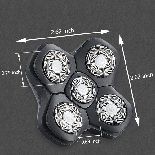 HONTEC Universal New Upgrade 5 Blades Magnetic Interface Head Shaver Replacement Heads Replacement Blade Electric Razor Shaver Head (5D Black)