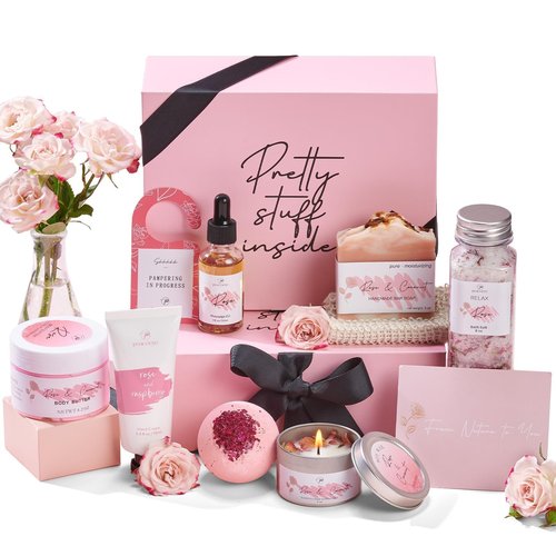 Peacoeye Spa Gifts for Women Valentines Day Bath Baskets Relaxing Spa Self Care Gift for Mom Her Sister Wife Auntie Home Bath Care Package Thank You Birthday for Women Friendship Ideas