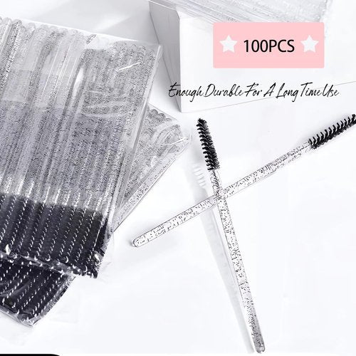 Skiennix Mini Spoolies - 100 Disposable Eyelash Extension Brushes for Lash Techs | Micro Eyebrow Wands
