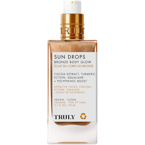 Truly Sun Drops | Bronze Body Glow Oil - Hydrating Shimmer with Turmeric & Cocoa Extract, Lightweight Formula for All Skin Tones