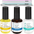 LOUINSTIC 3-in-1 Gel Nail Remover Kit – Gel Nail Polish Remover, Liquid Latex Peel-Off Tape, Cuticle Oil for Nails & Manicure Tools – Acetone-Free, Low Odor, Removes Gel in 2–5 Min, No Foil