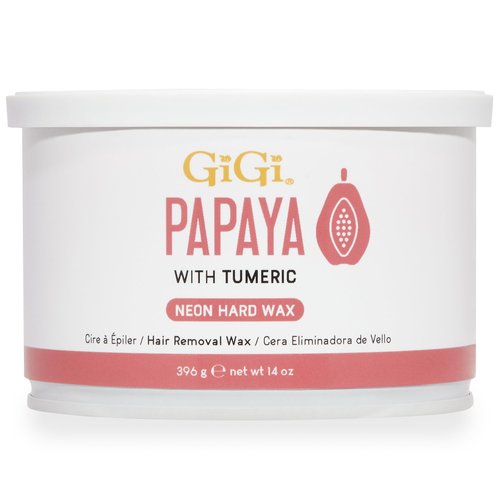 Gigi Neon Hard Wax – Papaya, Stripless Wax for Hair Removal, Ideal for Sensitive Skin, 14 Oz
