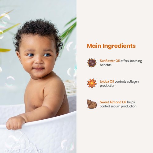 Mommy Care Jojoba Baby Shower Oil - Hydrating Foaming Body Wash for Newborns & Kids, 250 ml | SLS-Free & Paraben-Free