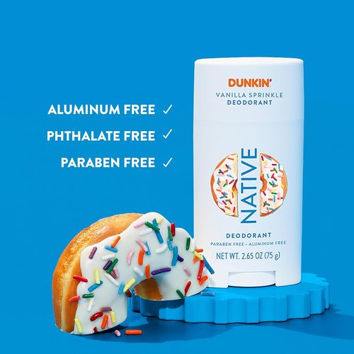 Native Deodorant - Limited Dunkin Donuts Edition | Aluminum-Free, Probiotics & Coconut Oil | Vanilla Sprinkle 2.65oz