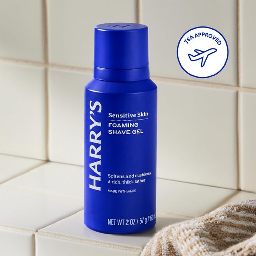 Harry's Travel Shaving Kit for Men - Toiletry Bag, Razor, Foaming Shave Gel, and Blade Cover -Travel Size Toiletries