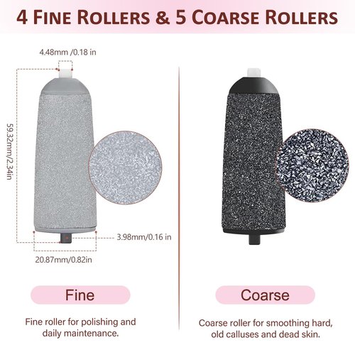 9 Pack Pedicures Replacement Heads, Electric Foot Callus Remover Roller Refills Include 5 Extra Coarse & 4 Regular Coarse Heads Compatible with ZABOUL/haootadiy (9 Pack 01)