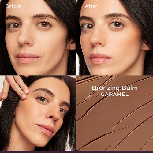 Subtl 3-in-1 Makeup Stack – Cream Bronzer, Powder Highlighter & Lip Glaze for On-the-Go Touch Ups – Lightweight, Travel-Friendly, Blendable Balm (Light/Caramel)