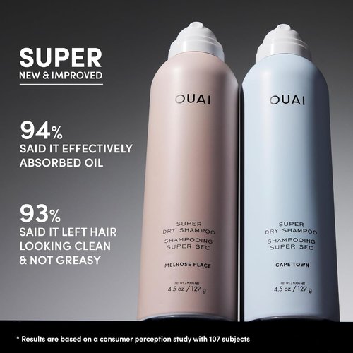 OUAI Super Travel Size Dry Shampoo - Volumizing Formula Absorbs Oil & Sweat - Melrose Place (2 oz)
