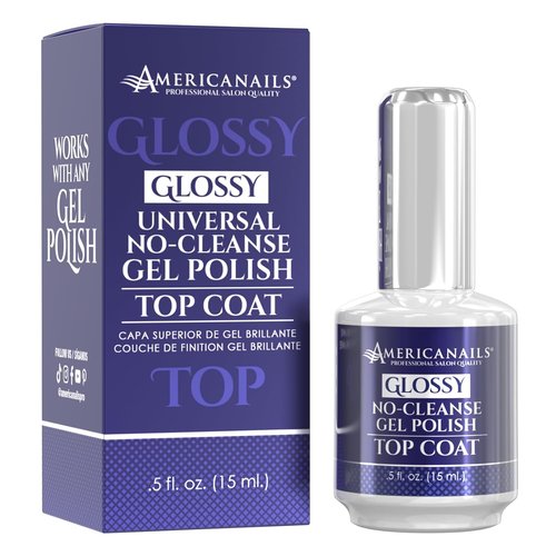 Americanails Gel Polish Top Coat - Long Lasting Dual Cure Formula for Glossy Finish | 0.5 oz