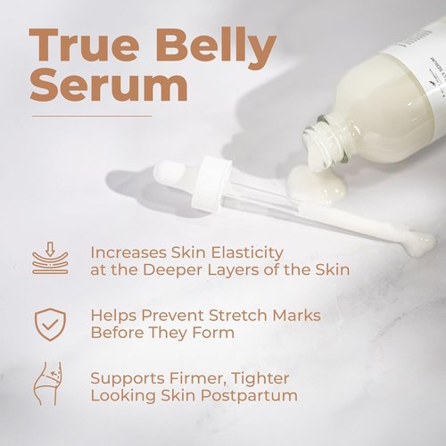 8 Sheep True Belly Serum - Pregnancy-Safe Hydrating Belly Oil with Hyaluronic Acid & Centella Asiatica | 4 FL OZ