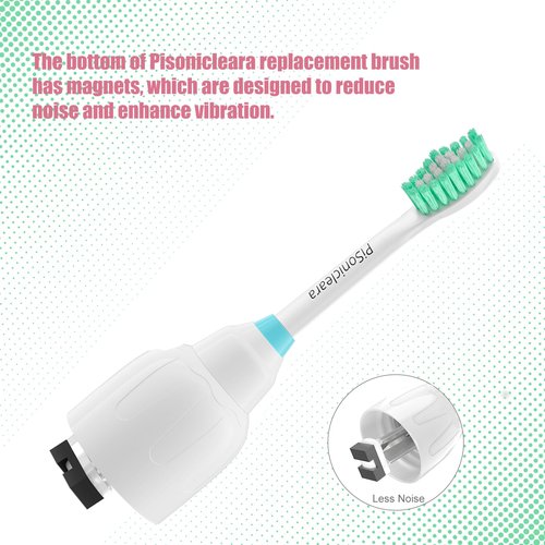Pisonicleara Replacement Toothbrush Heads(6 Pack) Compatible with Philips Sonicare E-Series Essence CleanCare Elite Advance hx7022/66 Xtreme Brush Refill hx7001