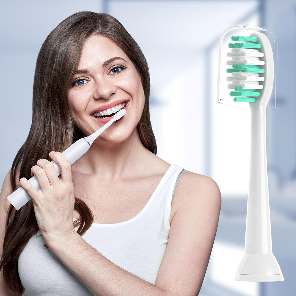 XIAOHEAD Replacement Toothbrush Heads 10 Pack for AquaSonic Black Series for Vibe Series Black Series pro, and for Duo Series pro Electric Toothbrush,Whtie