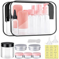 KOUWICH Travel Size Bottles for Toiletries 25Pack TSA Approved Toiletry Bottles Leak Proof Travel Kit with Clear Toiletry Bag Lotion Skincare Shampoo Cosmetic Container
