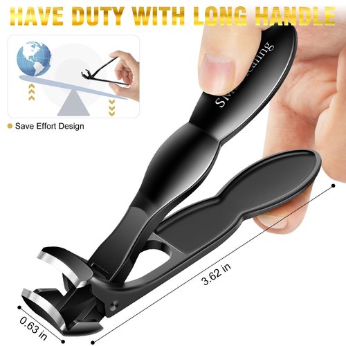 Toenail Clippers for Seniors Thick Nails, 2026 Angled Head Large Toe Nail Clippers for Men, Wide Jaw Opening Heavy Duty Fingernail Clippers